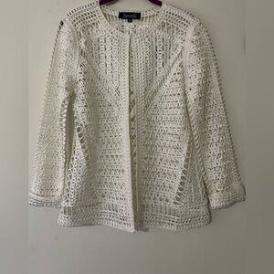 Berek Women's Cream Crochet Cardigan
